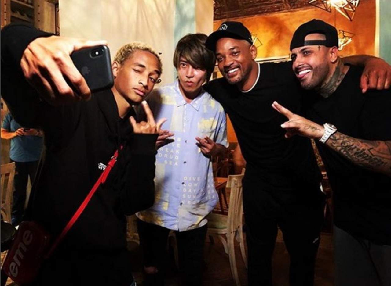 Nicky Jam se reúne con Will y Jaden Smith