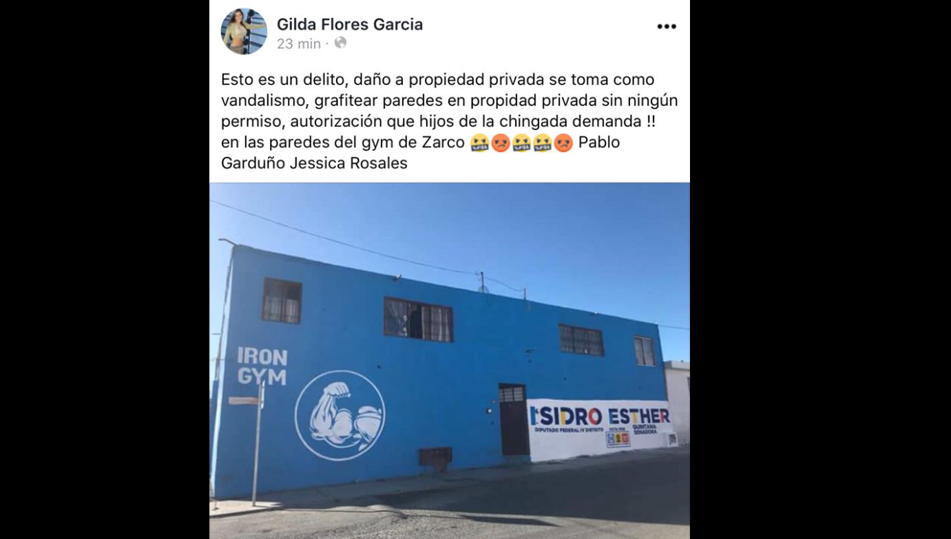 Vandalizan Chilo y Esther Quintana propiedad privada