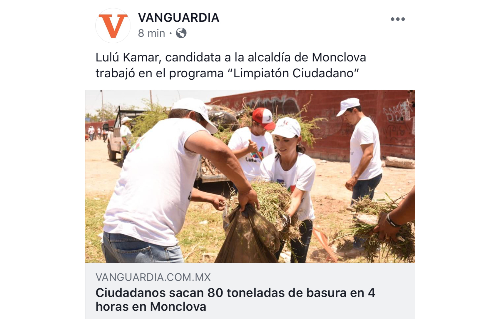 Recogen Lulú Kamar y ciudadanos <br>80 toneladas de basura en Monclova