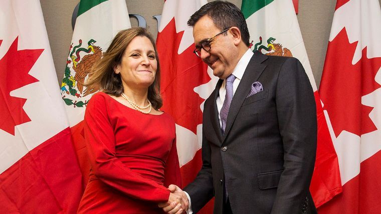 Canciller de Canadá viaja a Washington para buscar destrabar TLCAN