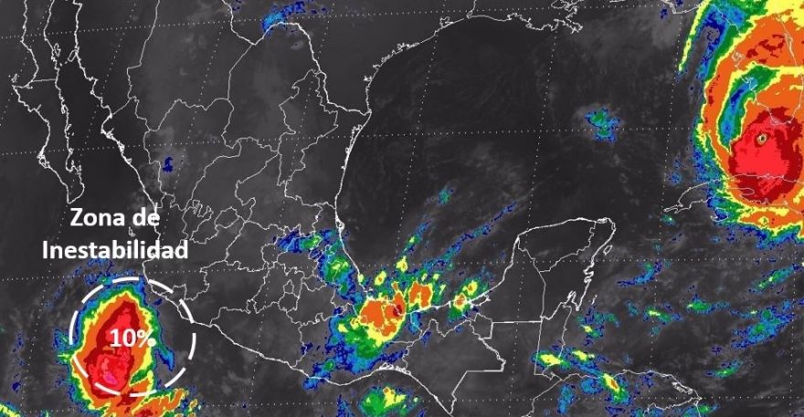 Zona de inestabilidad en el Pacífico, con 10% de potencial para desarrollo ciclónico