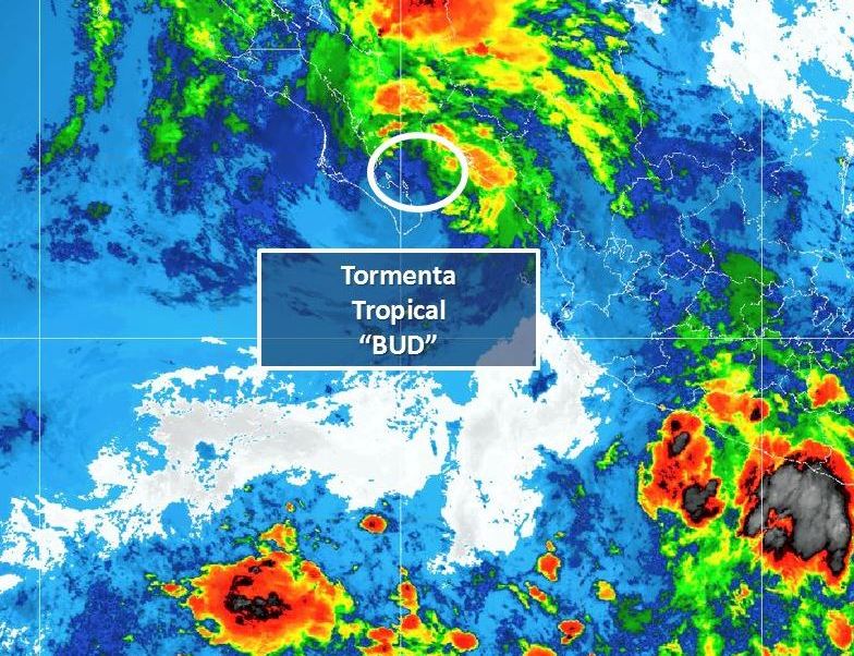 Tormenta Tropical Bud se ubica en el Mar de Cortés