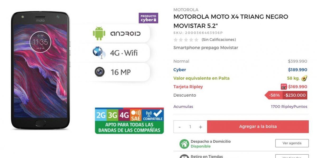 Tienda cambia celular por 58 kilos de aguacate