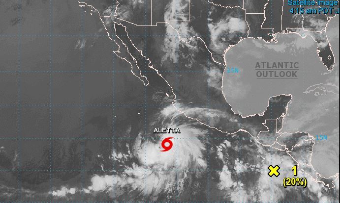 Se forma tormenta tropical Aletta en el océano Pacífico