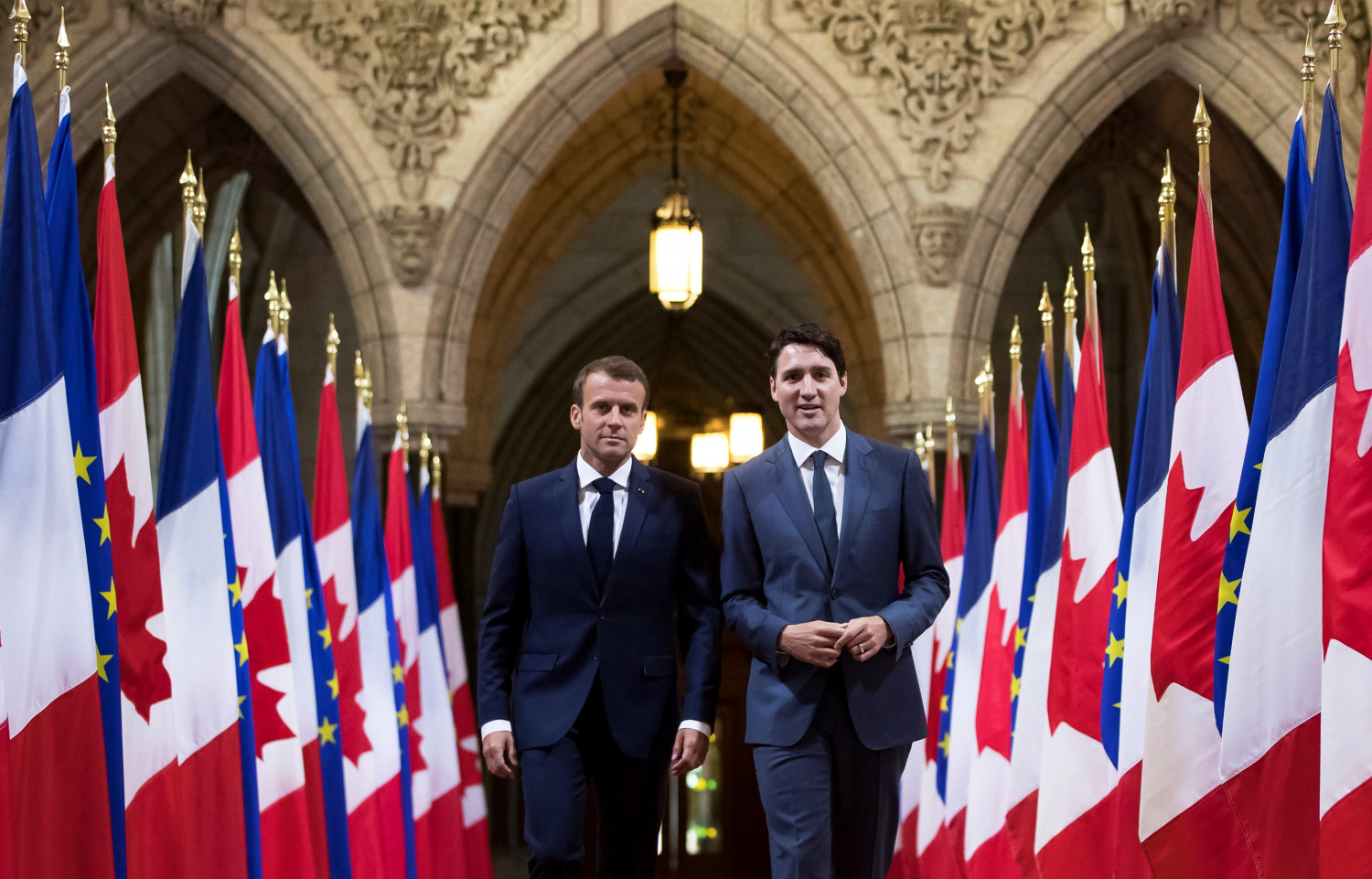 El G-7 es más que Estados Unidos: coinciden Trudeau y Macron