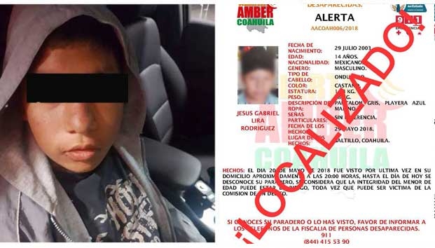 Niño desaparecido en Saltillo fue encontrado en Edomex