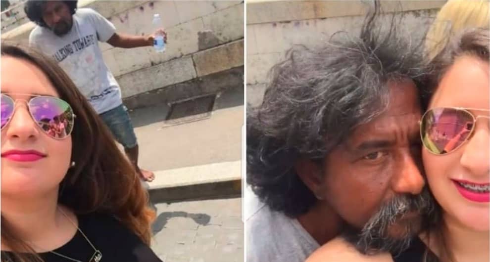 Se toma un “videoselfie” e indigente aprovecha para robarle un beso
