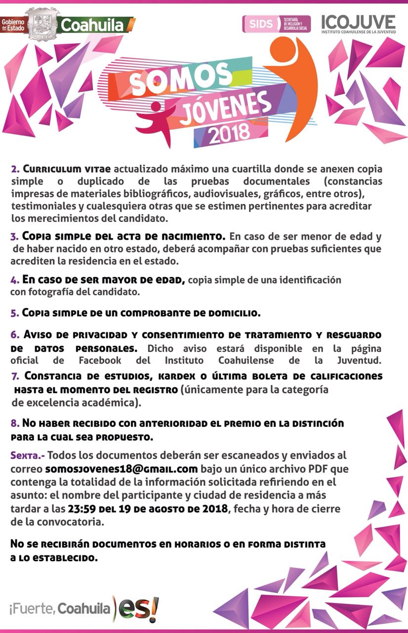 Convoca Icojuve al premio estatal “Somos jóvenes 2018”