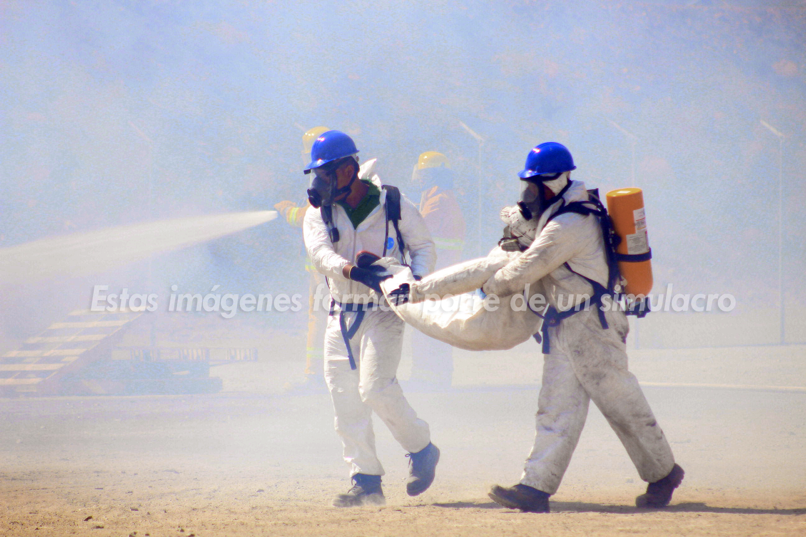 Simulacro de incendio en <br>confinamiento de General Cepeda