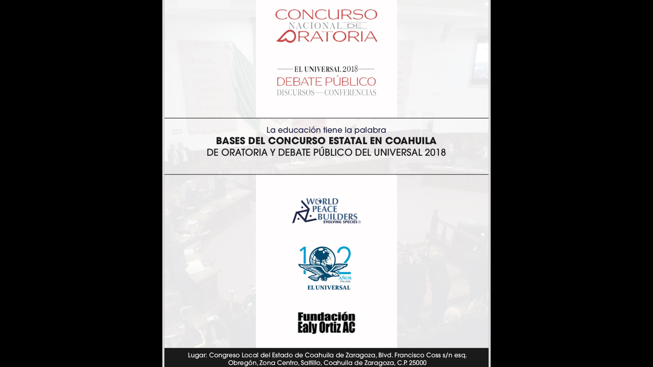 Convoca El Universal a jóvenes de <br>Coahuila a Concurso Nacional de Oratoria