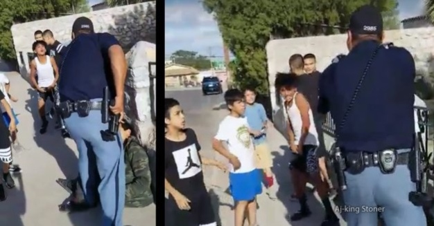 Policía apunta a niños con su pistola en El Paso, Texas (Video)