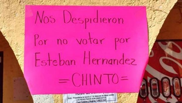 Edil en Morelos despide trabajadores que no votaron por él