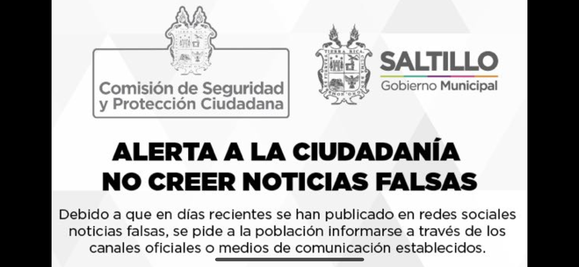 Alertan a saltillenses a <br>no creer noticias falsas