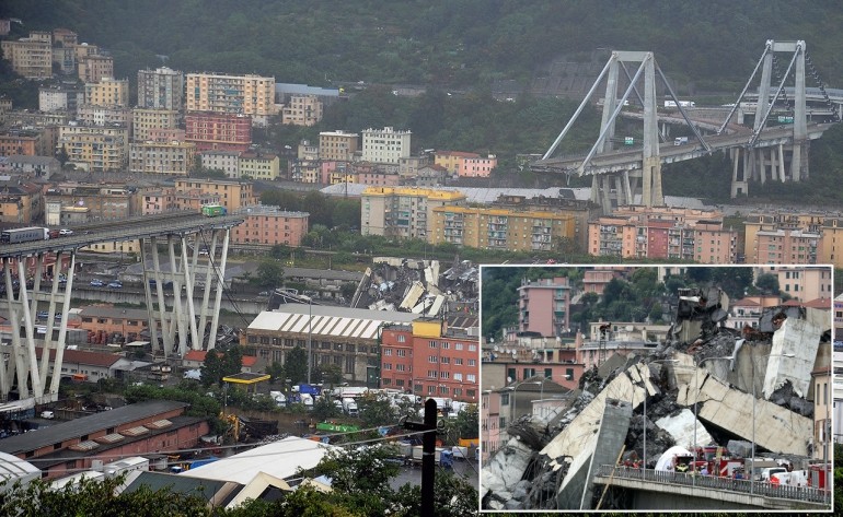 Suben a 35 los muertos por derrumbe de puente en Italia