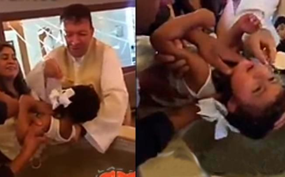 VIDEO: Niña insulta a sacerdote durante su bautizo