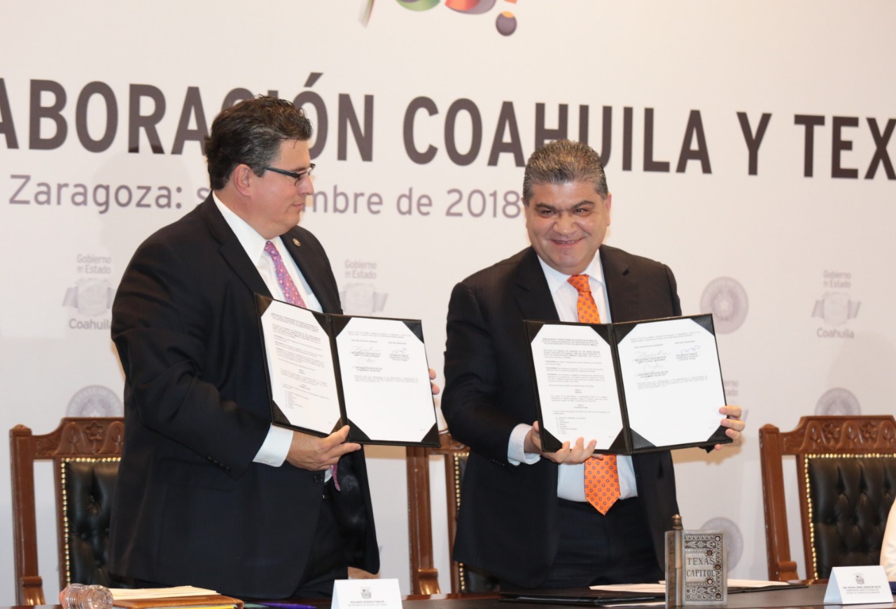 Firman Coahuila y Texas acuerdo de colaboración