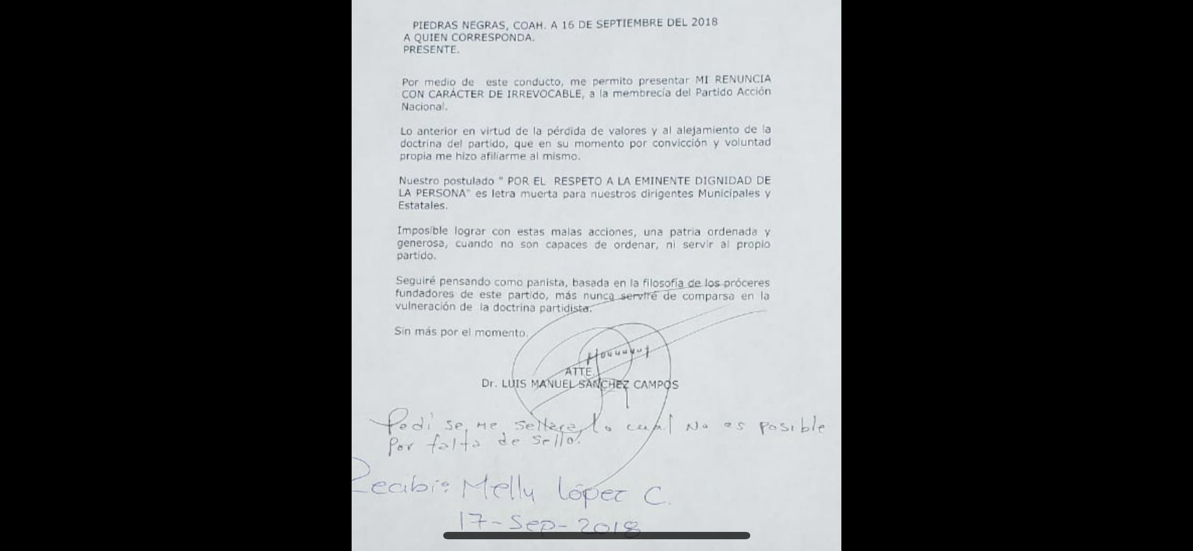 Renuncia al PAN ex dirigente municipal