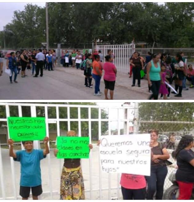 Padres de familia cierran <br>secundaria en Sabinas