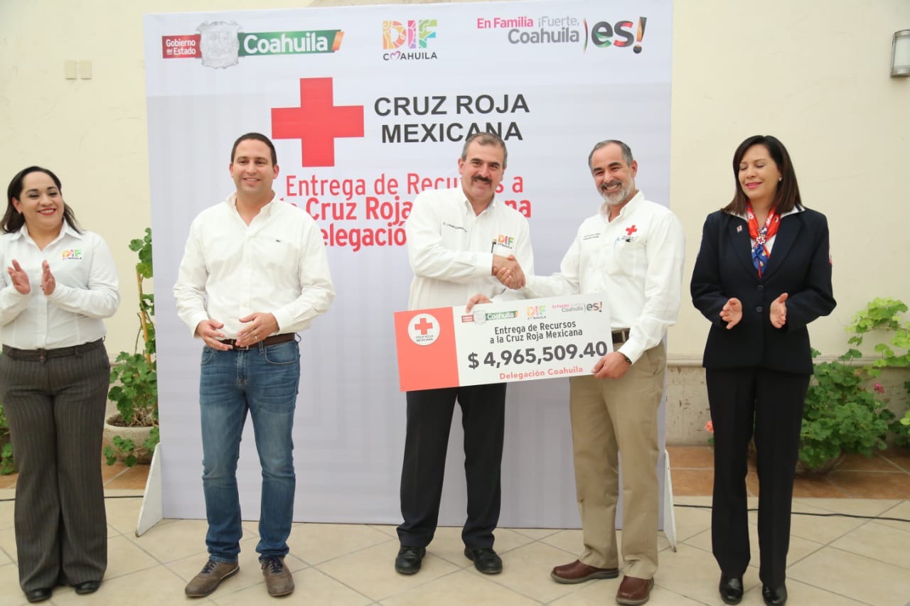 Entrega estado 23mdp a Cruz Roja