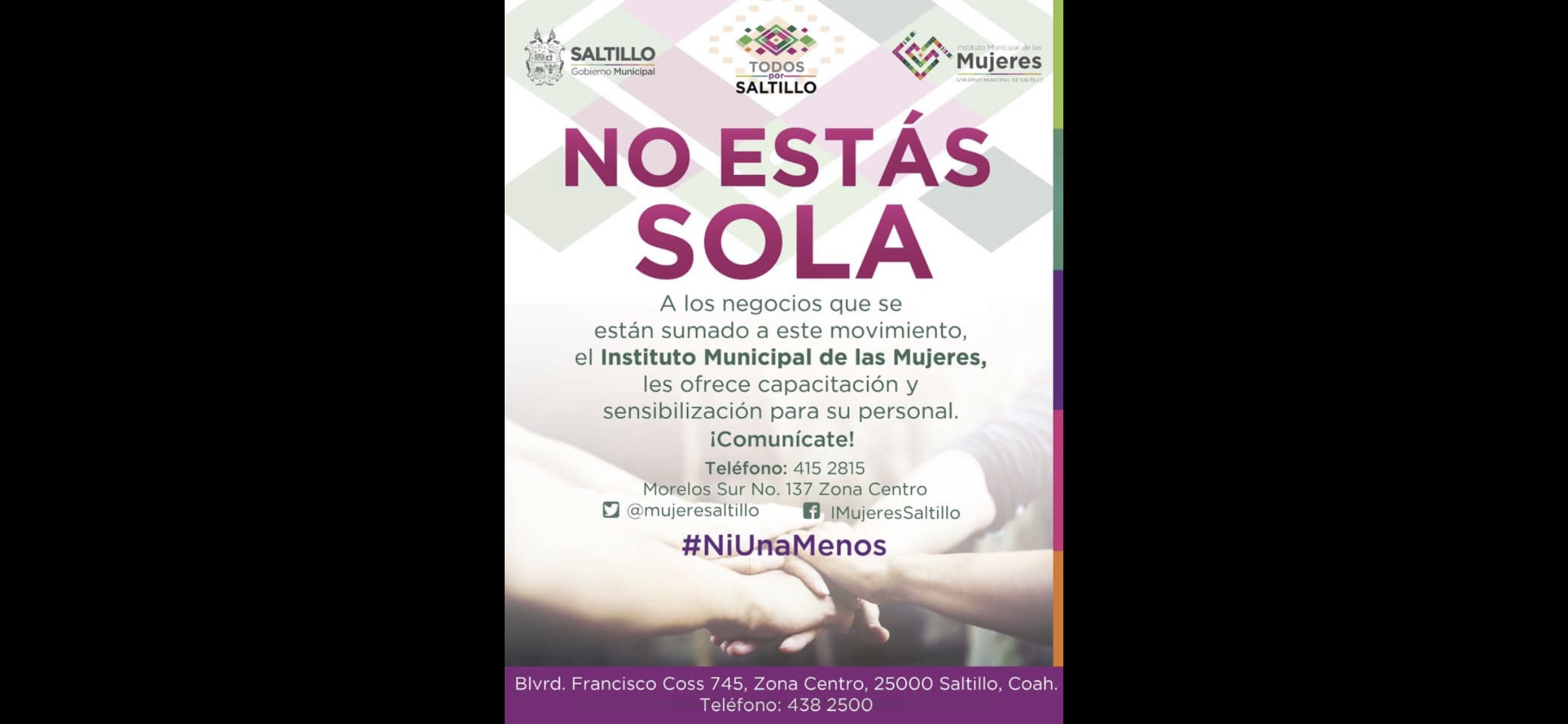 Se suma ayuntamiento de <br>Saltillo a campaña #NiUnaMenos
