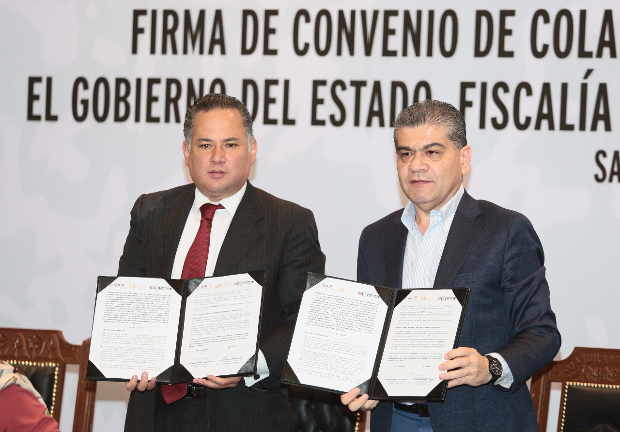 Firman convenio Coahuila y federación <br>para combatir el lavado de dinero