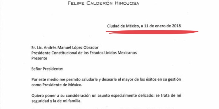 Revela AMLO carta de Calderón donde le <br>pide seguridad ¡fechada en enero de 2018!
