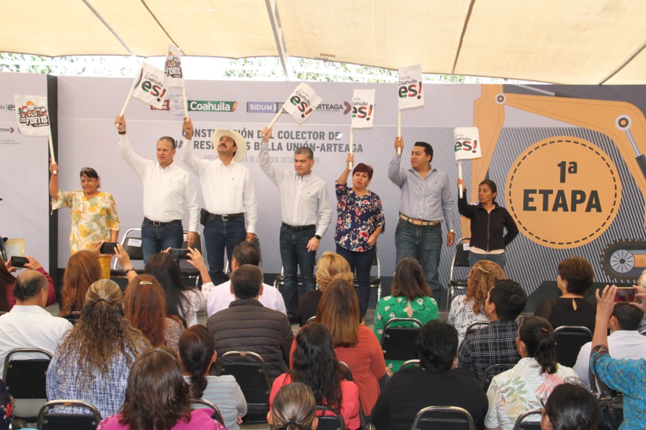 Arranca Riquelme construcción de colector <br>de aguas residuales en Arteaga