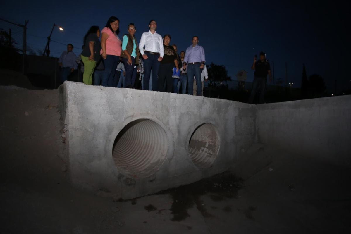 Entrega Manolo gran obra de <br>drenaje pluvial en la Guayulera