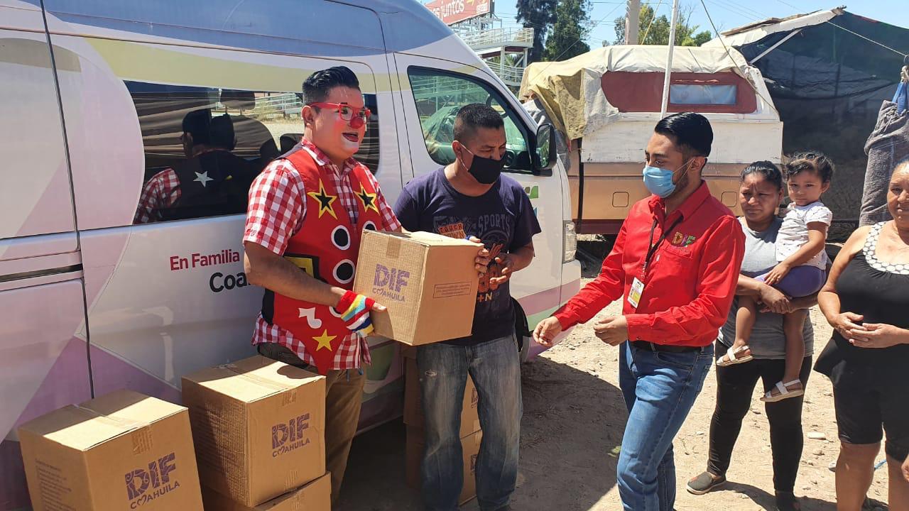 Lleva DIF Coahuila apoyo alimentario a familias circenses