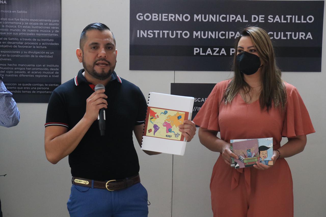 Inauguran exposición de ilustraciones del libro “Tito Reacciona, un Encuentro con la Música de Saltillo”