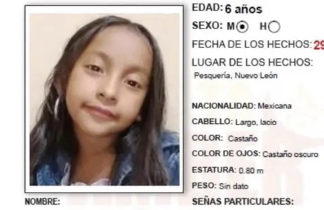 Localizan a Sofía, la niña <br>secuestrada en NL