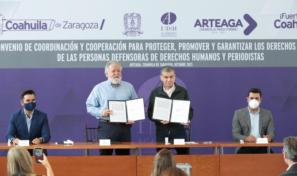 Coahuila, primer Estado en firmar convenio para protección <br>de periodistas y defensores de derechos humanos