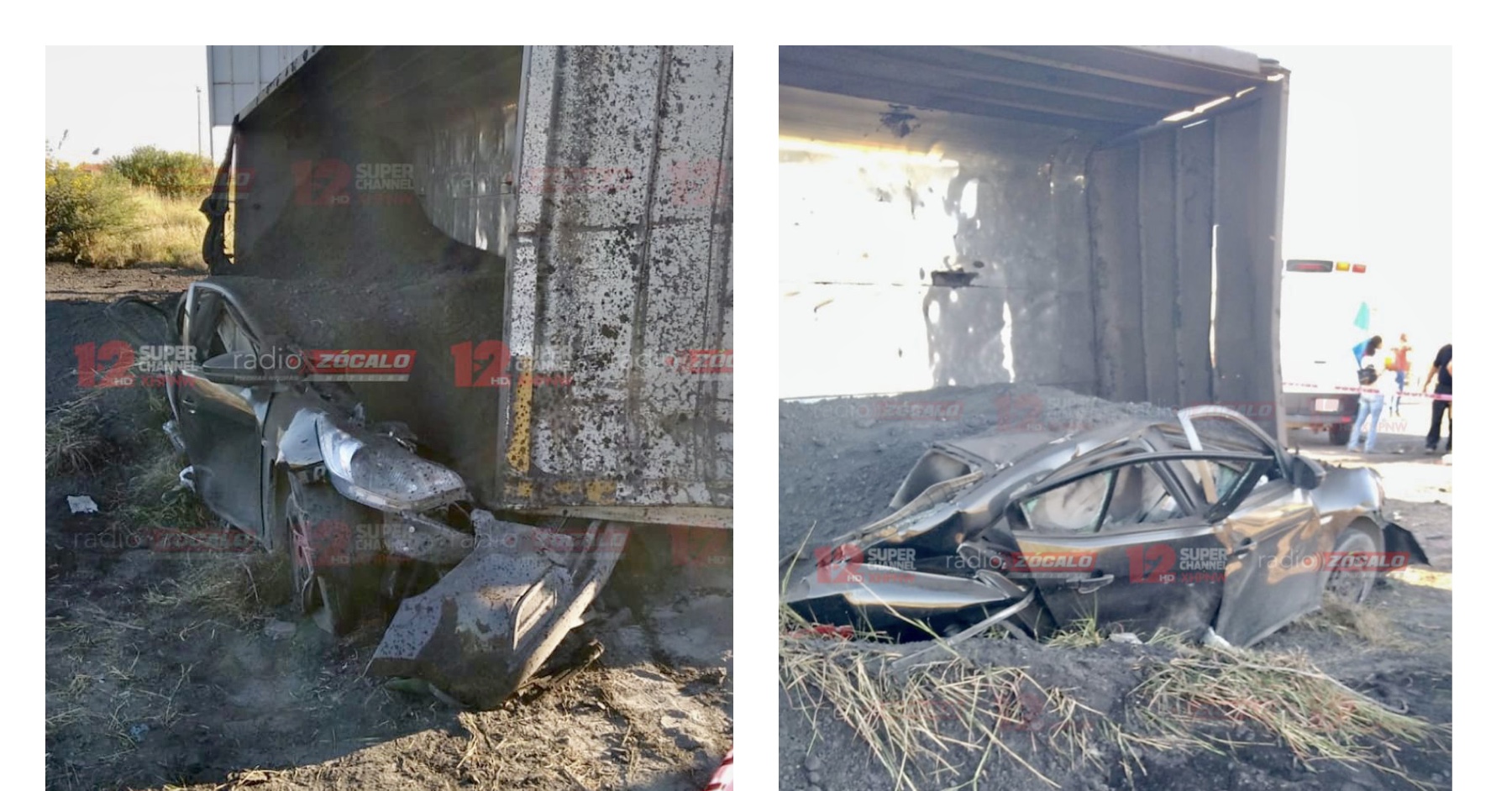 Camión carbonero cae sobre auto y <br>prensa a familia; habría varios muertos