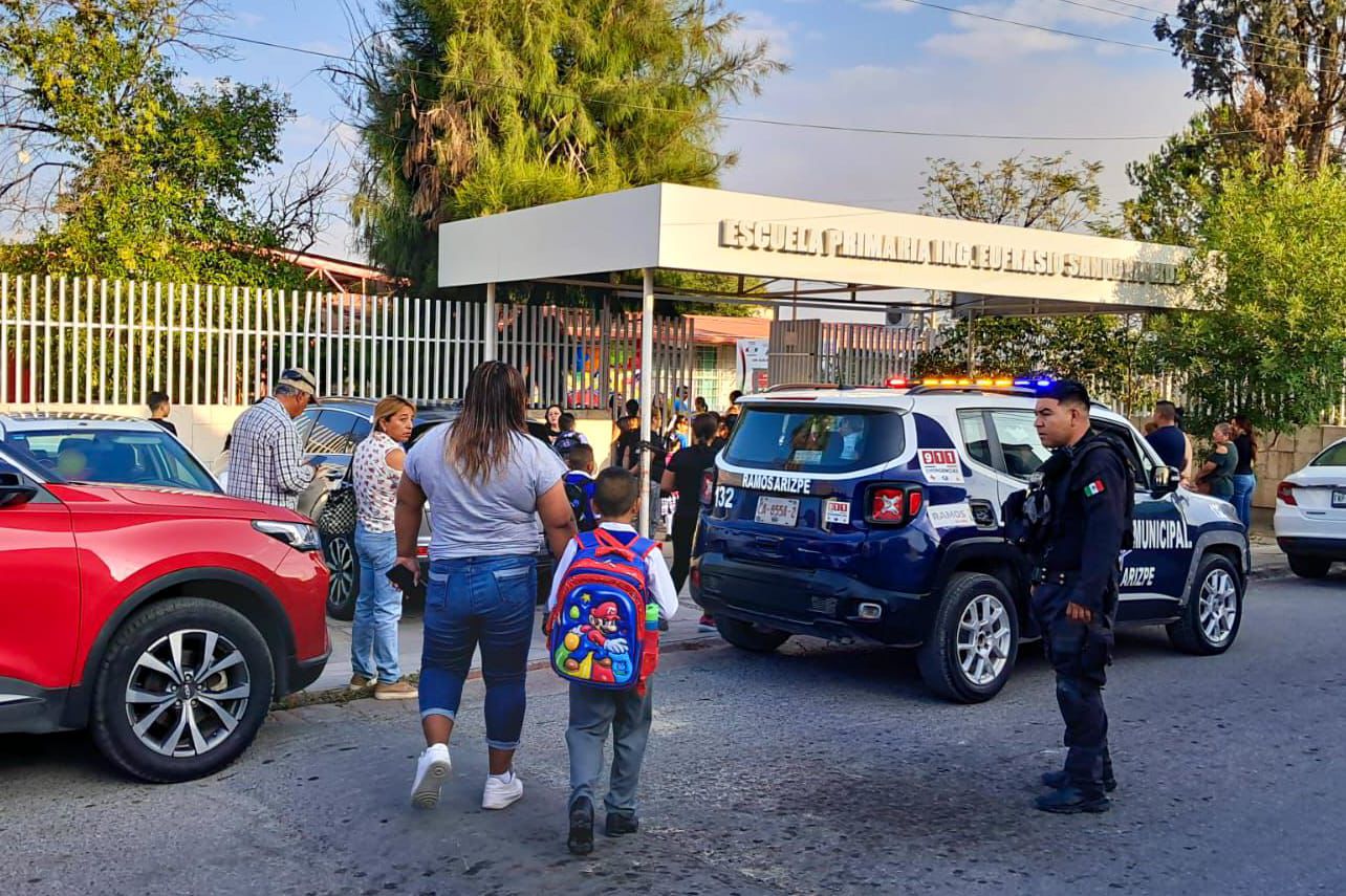 Refuerzan presencia policial para regreso a clases seguro en Ramos Arizpe