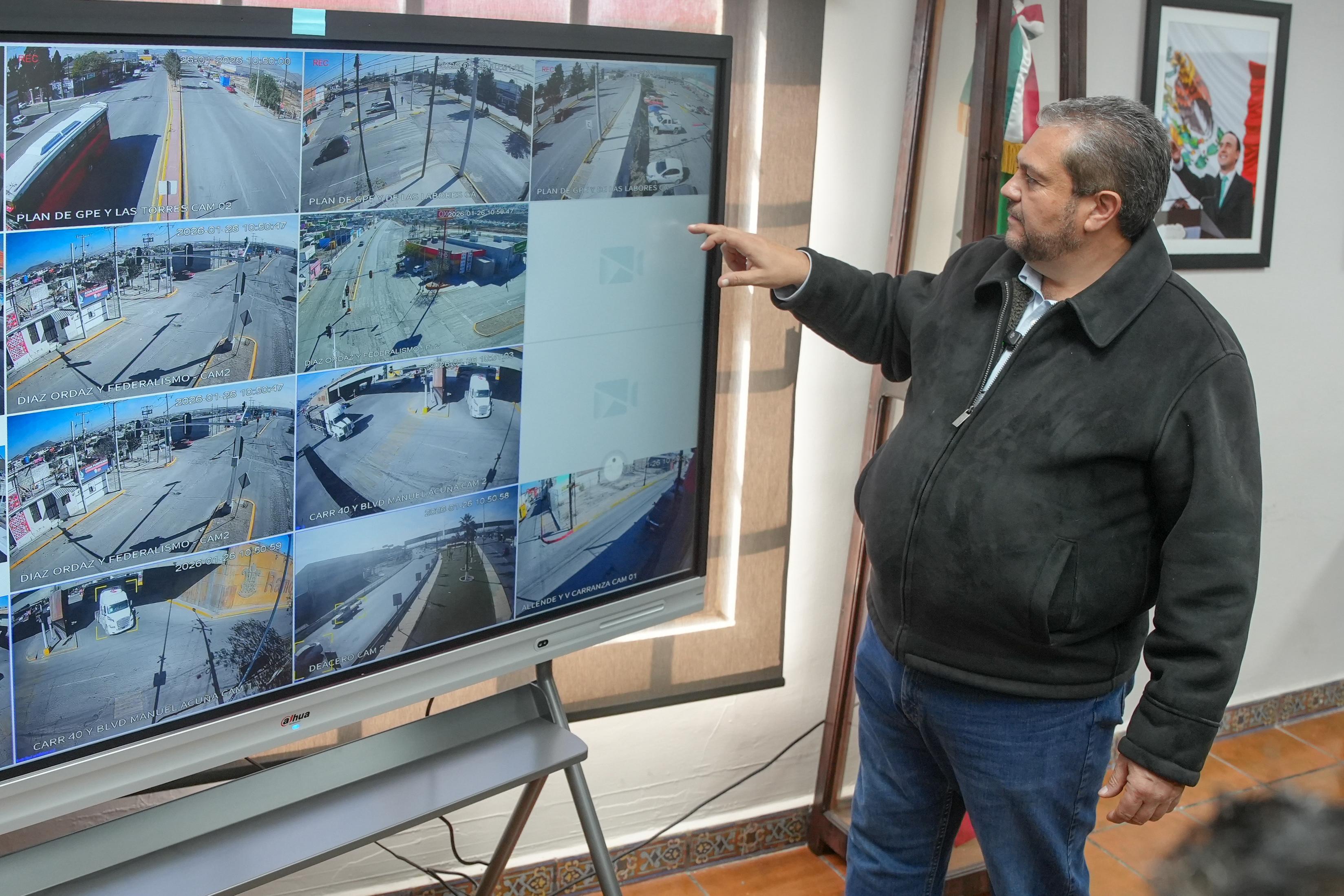 Tomás Gutiérrez destaca resultados de la videovigilancia en Ramos Arizpe