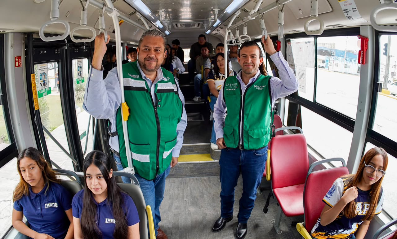 Supervisan Tomás Gutiérrez y Gabriel Elizondo la Ruta Estudiantil Gratuita